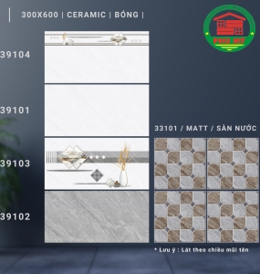 CERAMICS - BÓNG - 30x60 - 39101-39102-39103-39104-33101