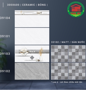 CERAMICS - BÓNG - 30x60 - 39101-39102-39103-39104-33102