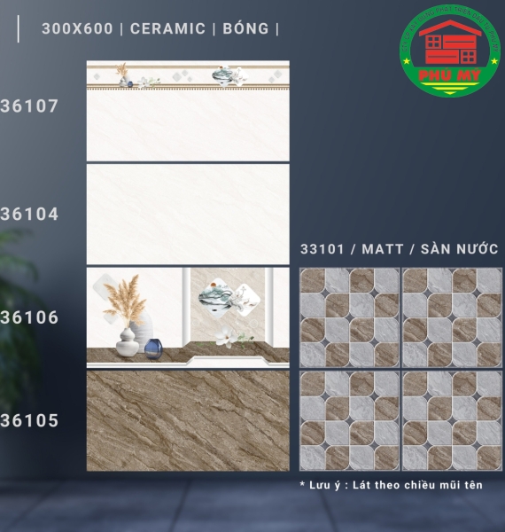 CERAMICS - BÓNG - 30x60 - 36104-31605-36106-36107-33101